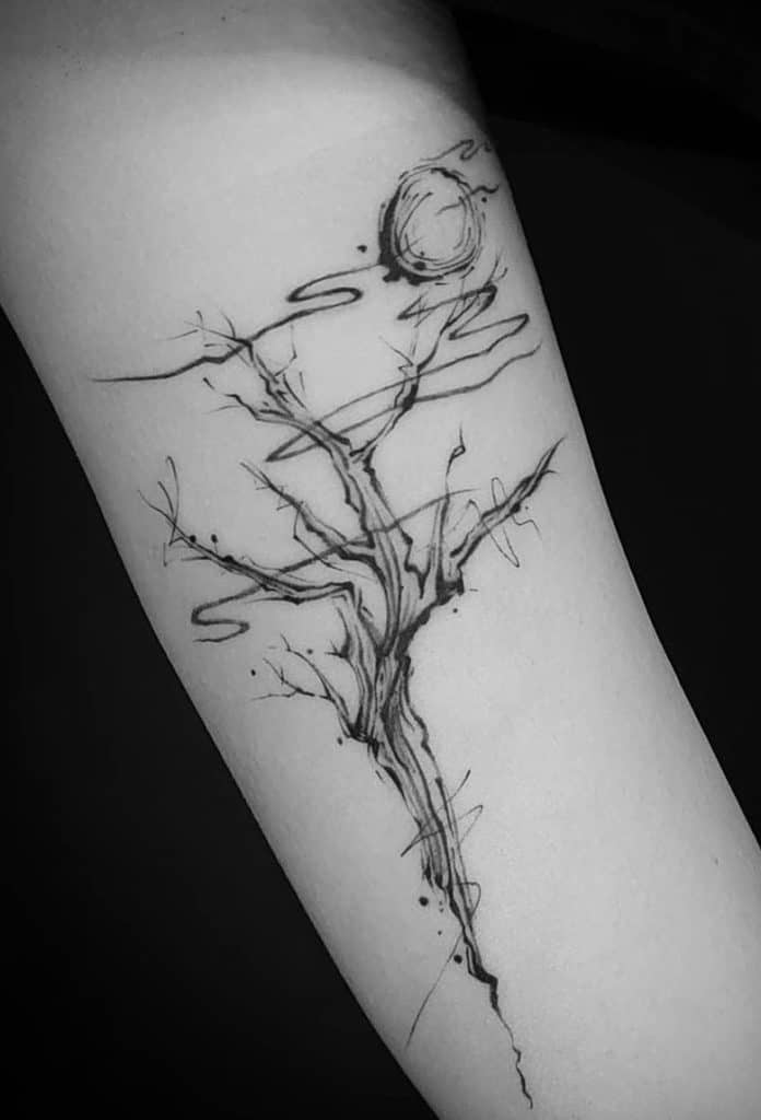 Tatuaje de árbol muerto