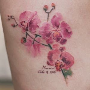 tatuaje de orquidea 126
