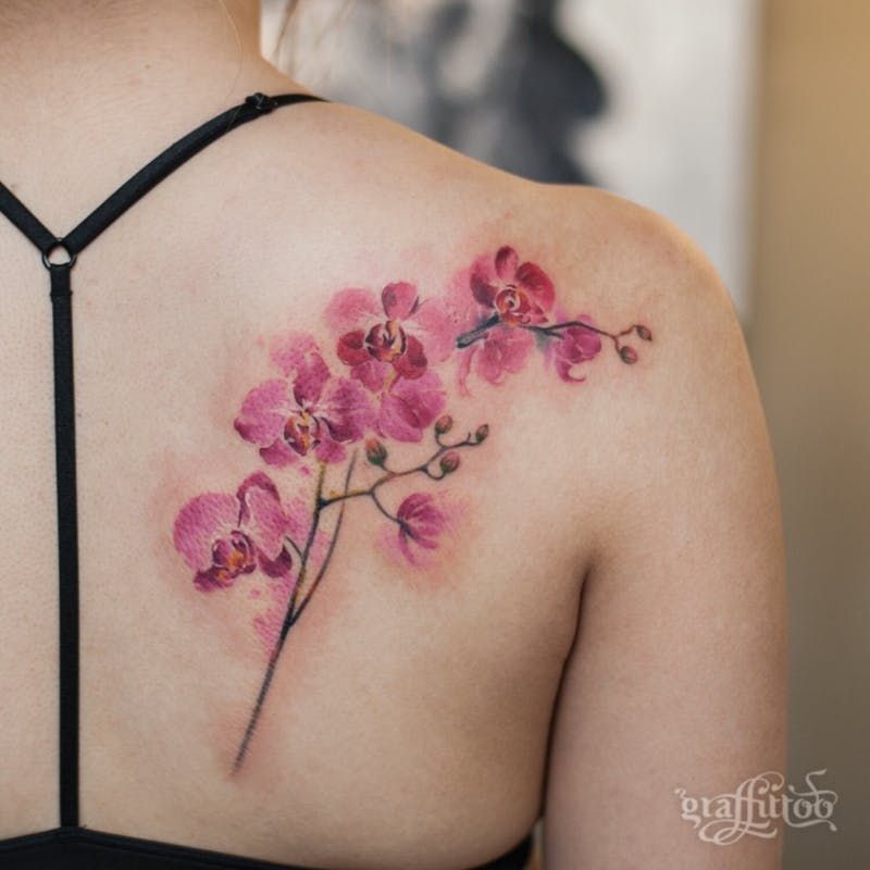 tatuaje de orquidea 49