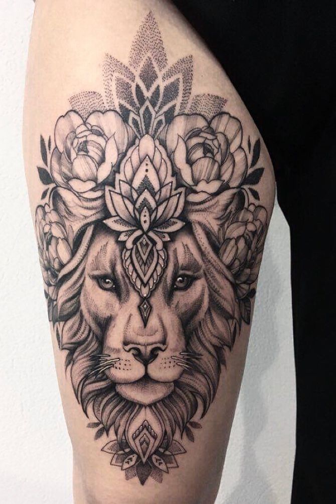 tatuaje de leona 195