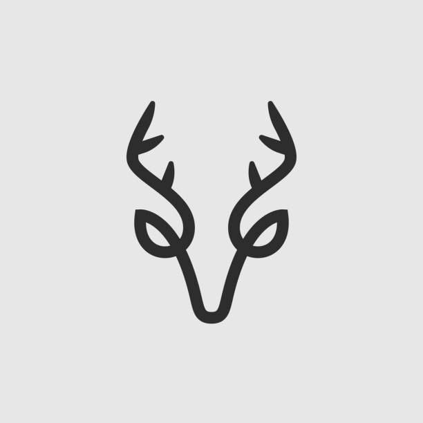Diseño de icono de cabeza de ciervo geométrico estilizado.  ilustración vectorial