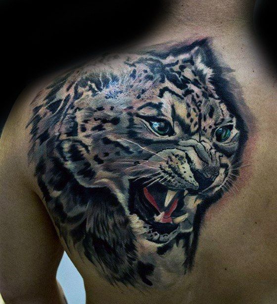 Tatuaje de leopardo de las nieves 120