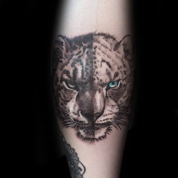 Tatuaje de leopardo de las nieves 16