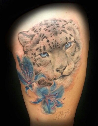Tatuaje de leopardo de las nieves 22