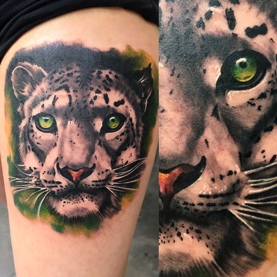 Tatuaje de leopardo de las nieves 26