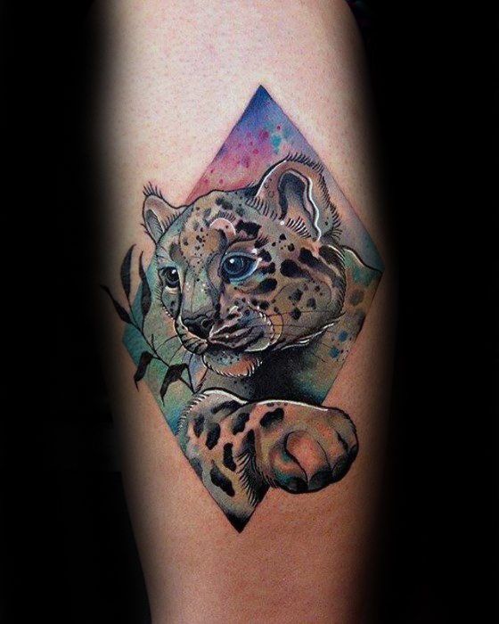 Tatuaje de leopardo de las nieves 54
