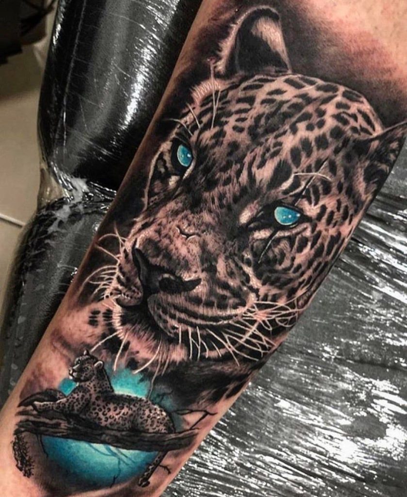 Tatuaje de leopardo de las nieves 6