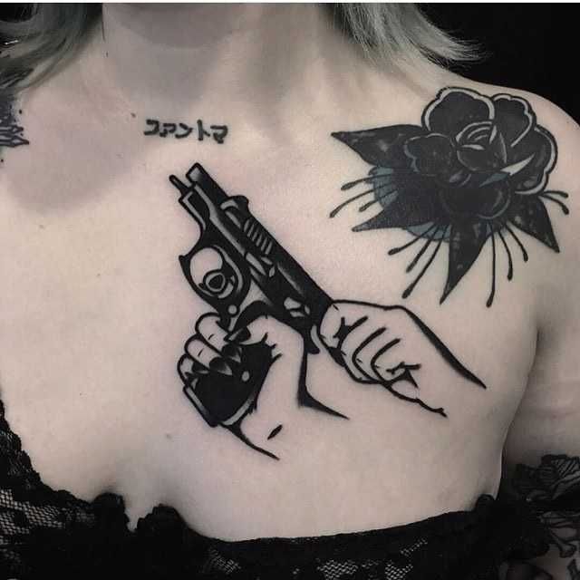 tatuaje de pistola 106