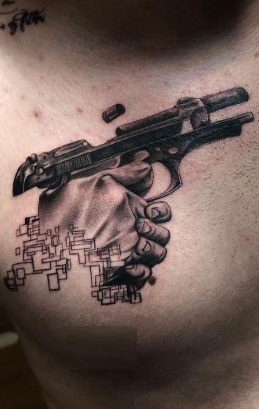 tatuaje de pistola 99