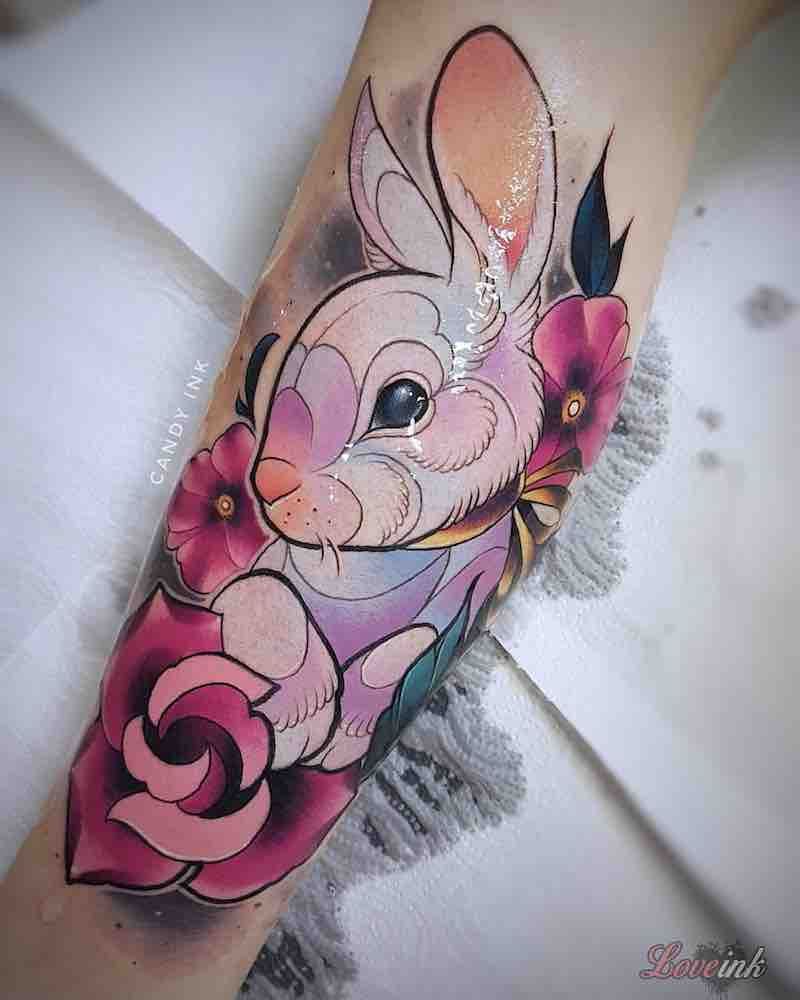 tatuaje de conejo 80